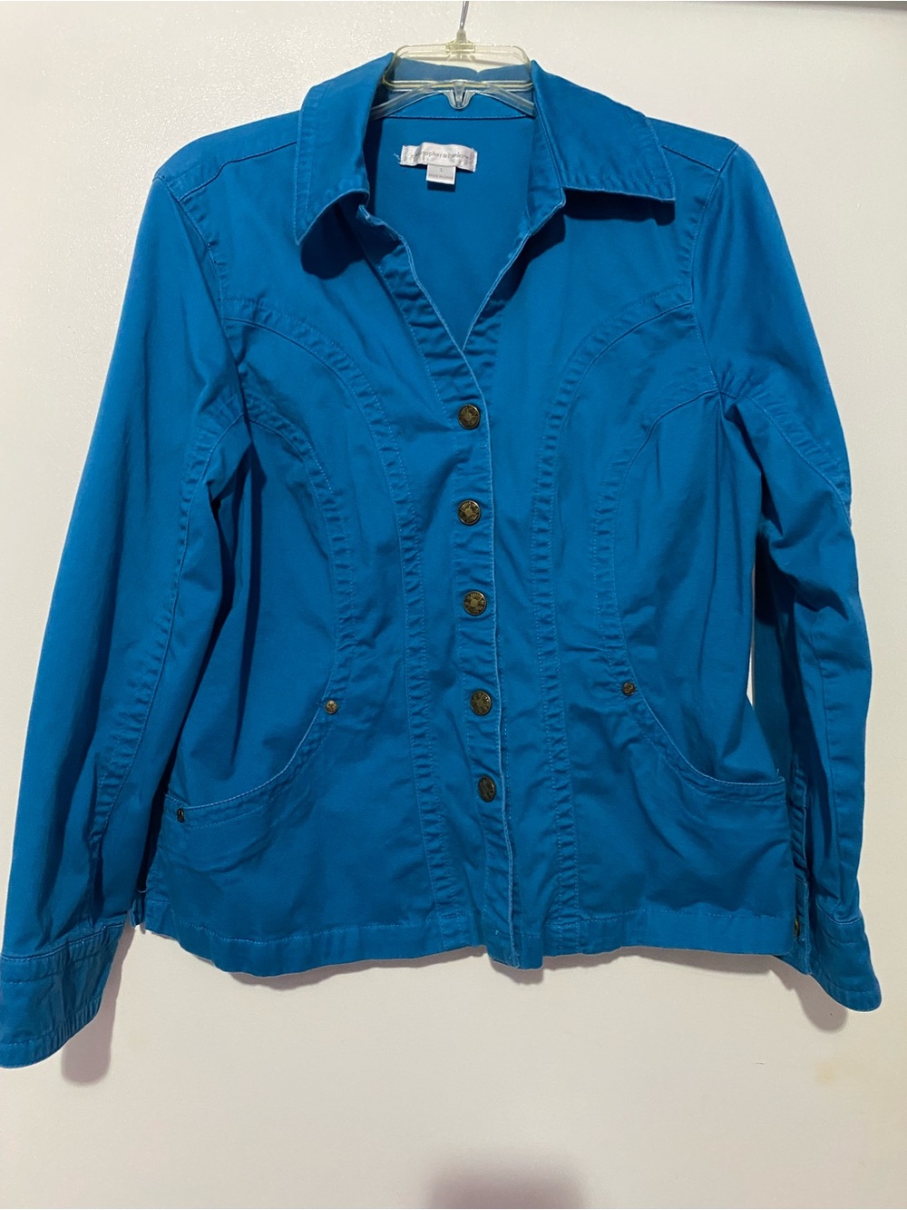 Women’s Teal Blue Snap Front Jacket